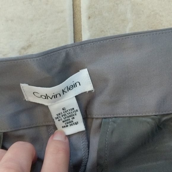 Calvin Klein silver Gray silky dress pant, trouser - Picture 3 of 6